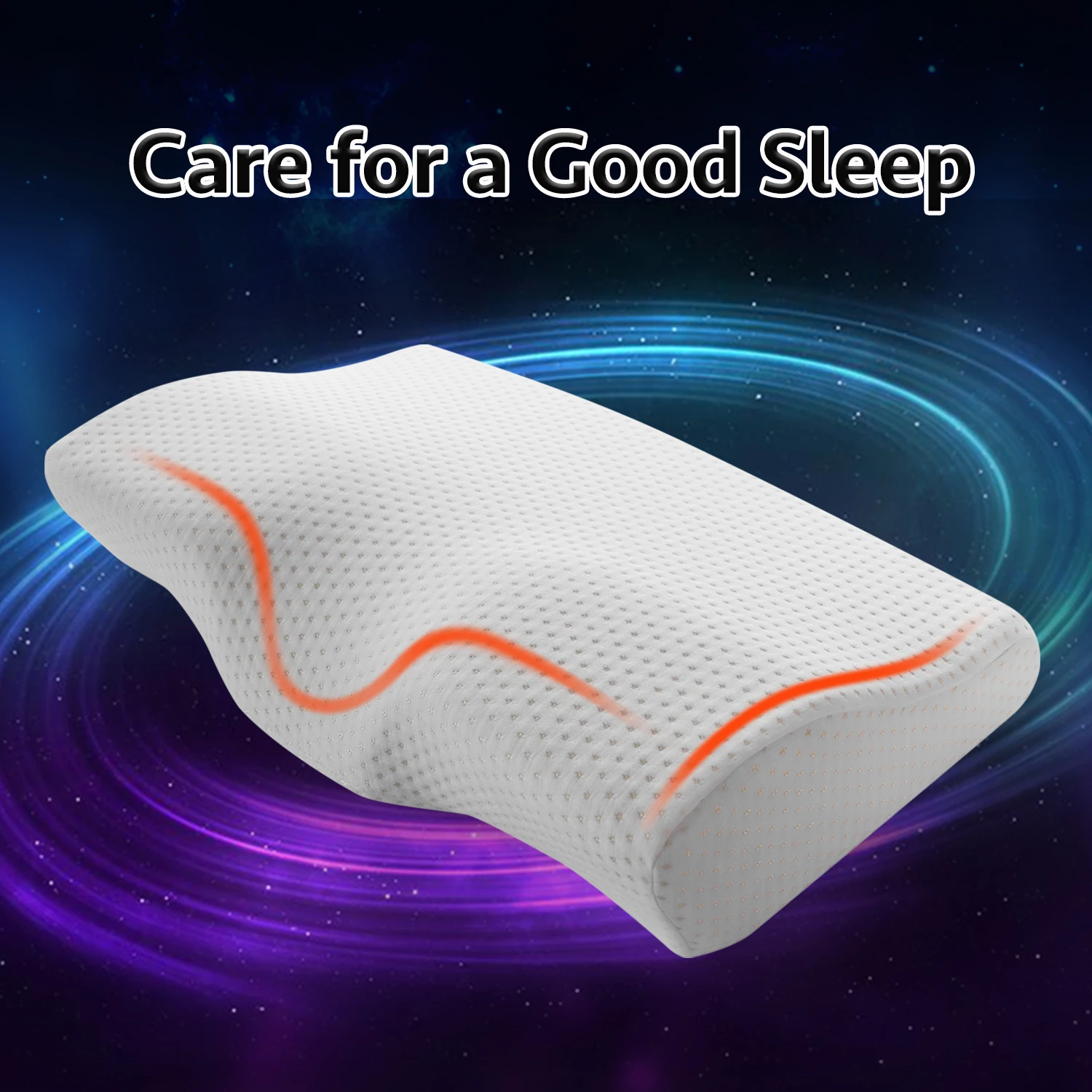 

Neck Protection Slow Rebound Memory Foam Bedding Pillow Memory Foam Butterfly Shaped Pillow Health Cervical Neck Size In 50*30CM
