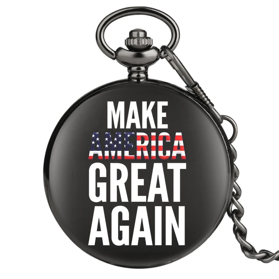 Часы наручные кварцевые с подвеской в виде флага США|Карманные часы| |