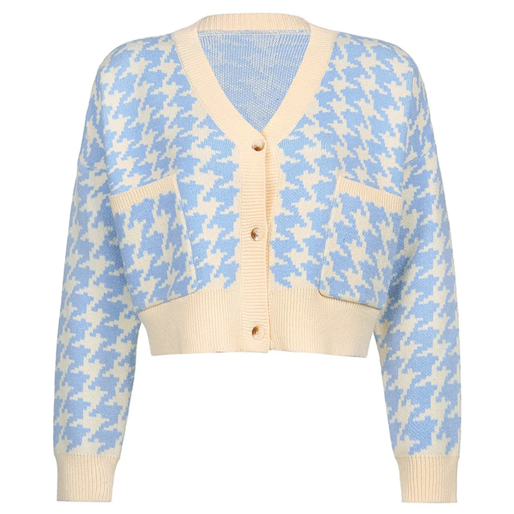 Женский кардиган Новое поступление 2021 трикотажный свитер с принтом гусиная