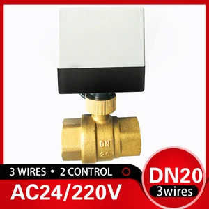 Моторизованный Электрический 2-ходовой латунный шаровой клапан DN20 34 