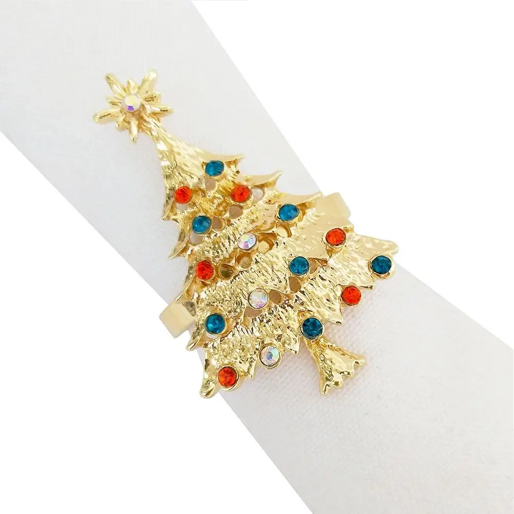 Рождественская елка салфетка пряжка кольцо Металлическое для салфетки пример