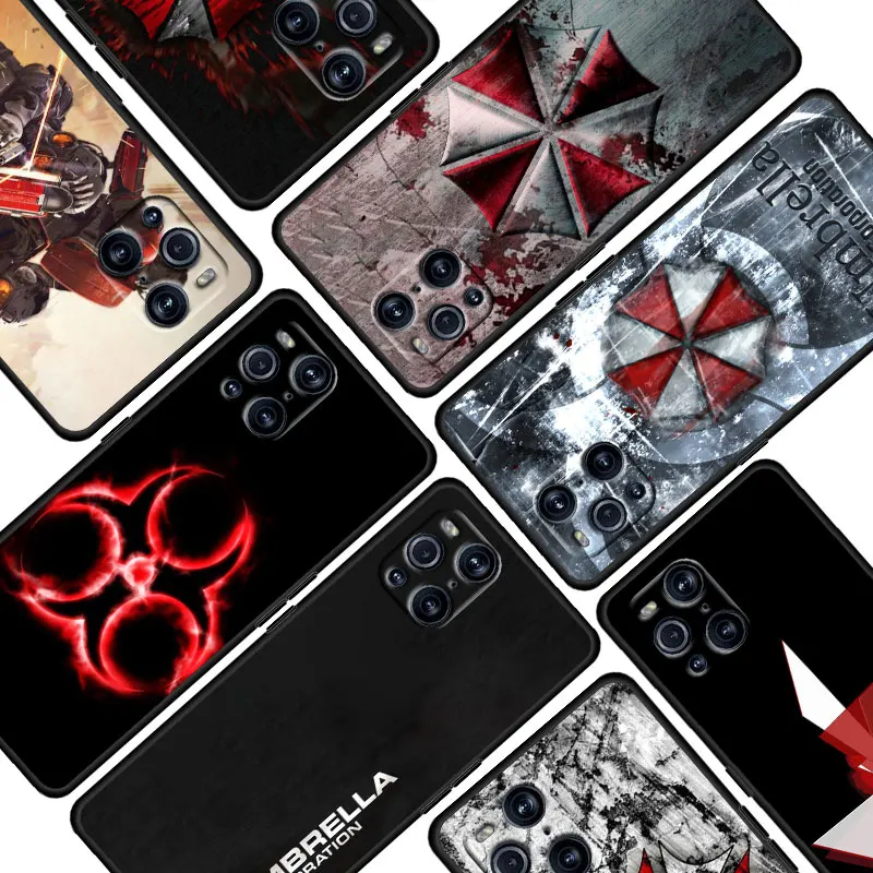 

Biohazard Umbrella Corps Soft Shockproof Black Phone Case For OPPO Find X3 X2 Pro Neo F19 F15 F11 F9 R17 R15 5G Coque