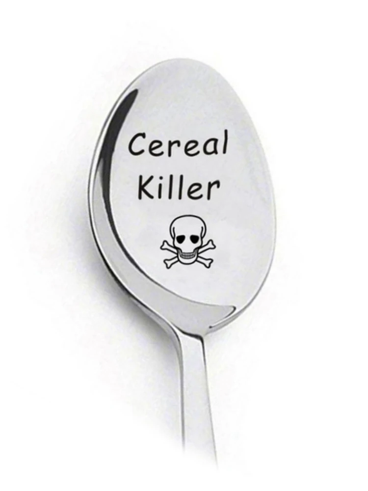 Кофейная ложка-убийца хлопьев гравировочные ложки из нержавеющей стали с