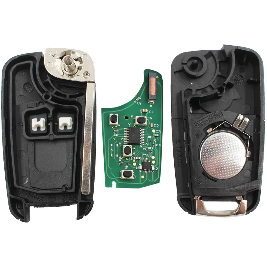 Складной Выкидной пульт дистанционного управления с 2 кнопками 315 МГц или 433 чип