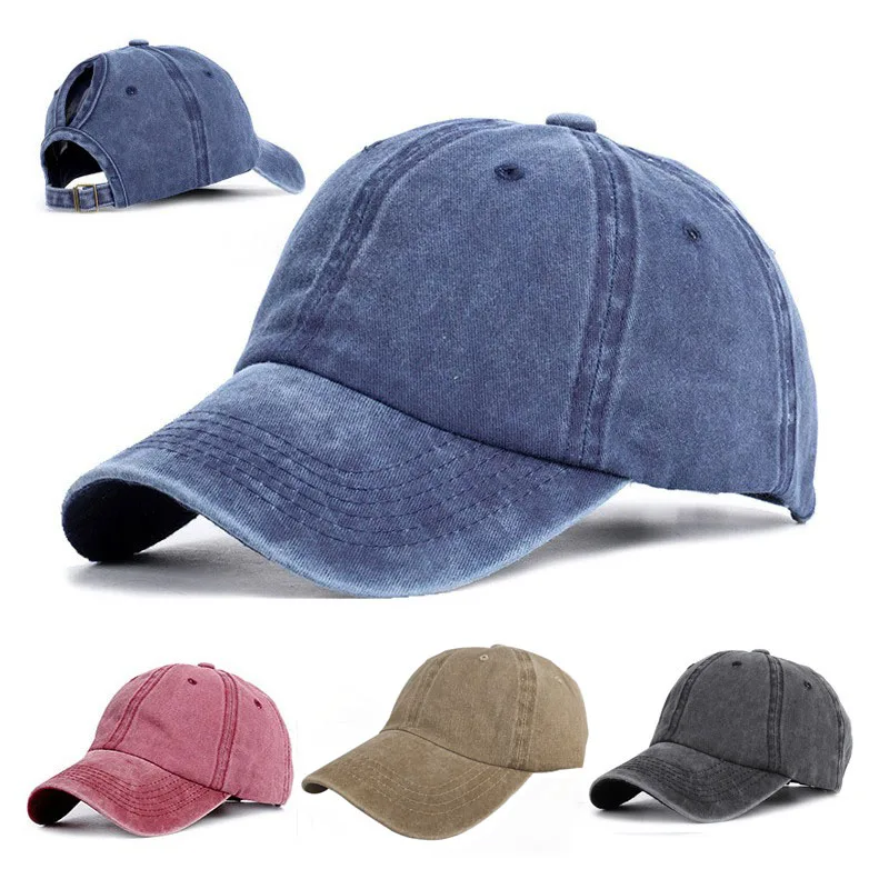Модная бейсбольная Кепка из потертого денима регулируемая хлопковая кепка