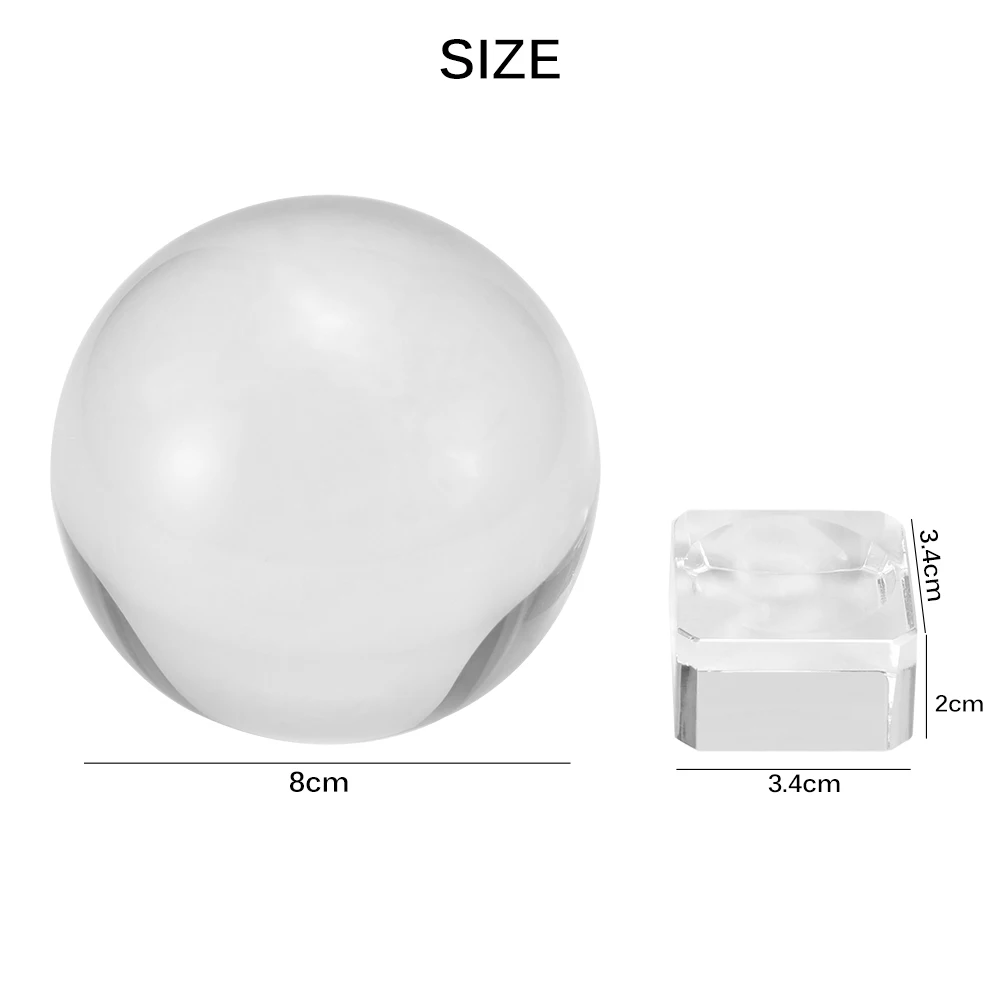 80 мм идеально Lensball прозрачный Стекло хрустальный шар лечебная Сфера Подставки