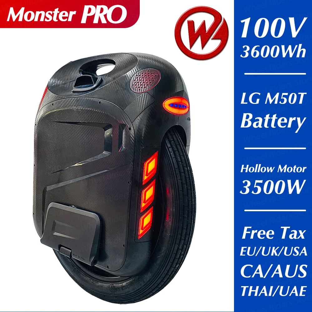 Моноцикл Begode Gotway Monster pro новый оригинальный 24 дюйма 100 в 4000 Вт/ч Вт Электрический