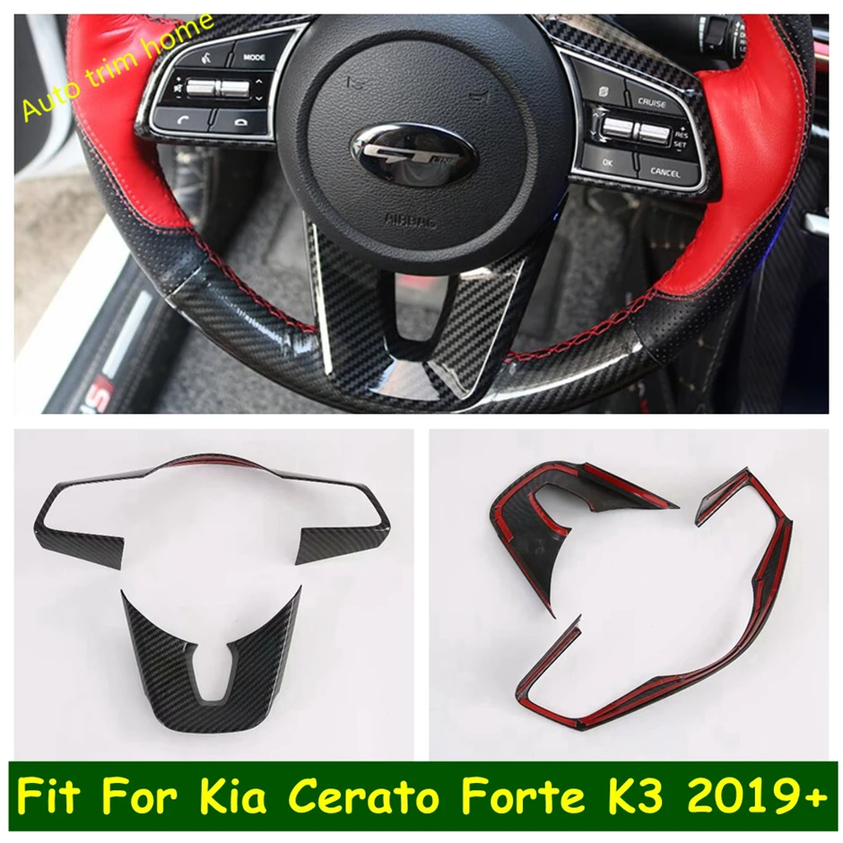 

Steering Wheel Decoration Cover Trim Accessories For Kia Cerato Forte K3 2019 2020 2021 Carbon Fiber Look Interior Refit Kit