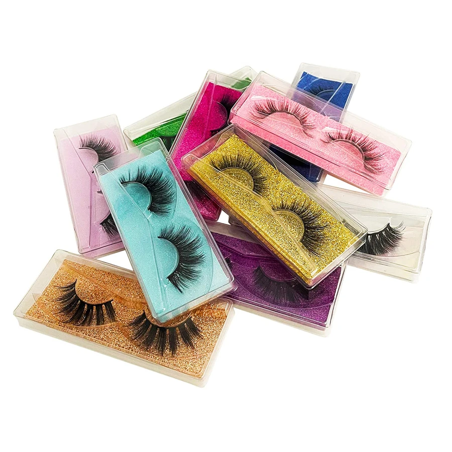 

Faux 3D Mink Lashes Pack 10/50/100 Pairs Natural Look to Dramatic Fluffy False Eyelashes, Handmade Reusable Soft Fake Eye Lashes