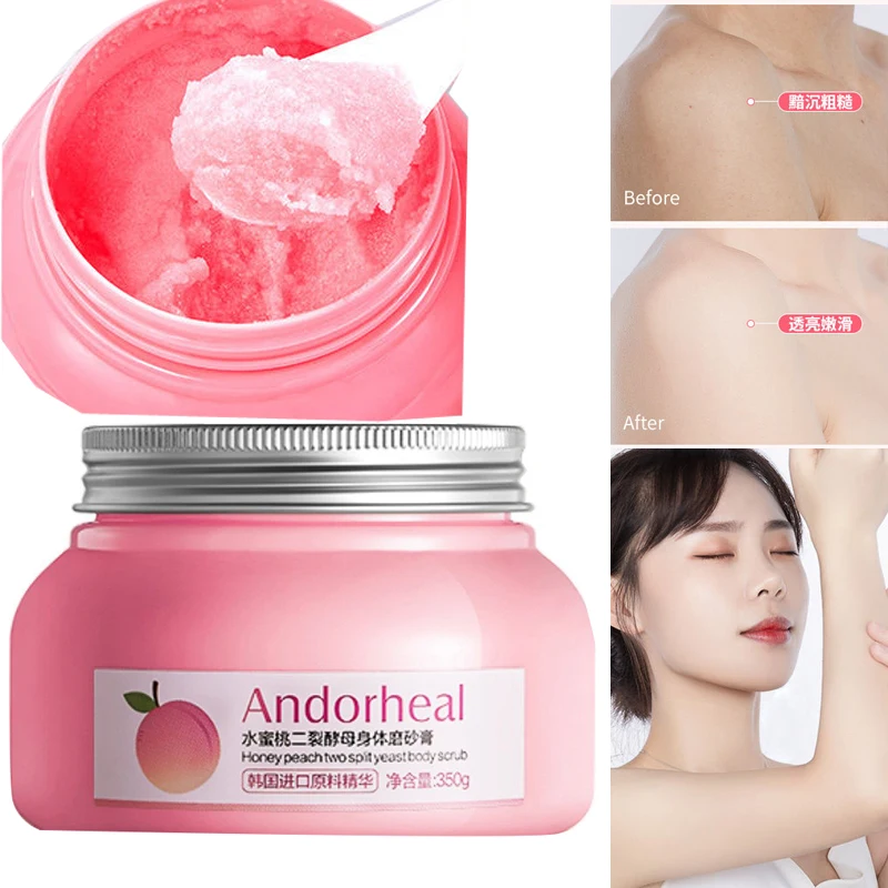 

350g Peach Flavor Yeast Whitening Body Scrub Cream Moisturizing Skin Exfoliating for Whole Body Pimple Removal Whitening Bath
