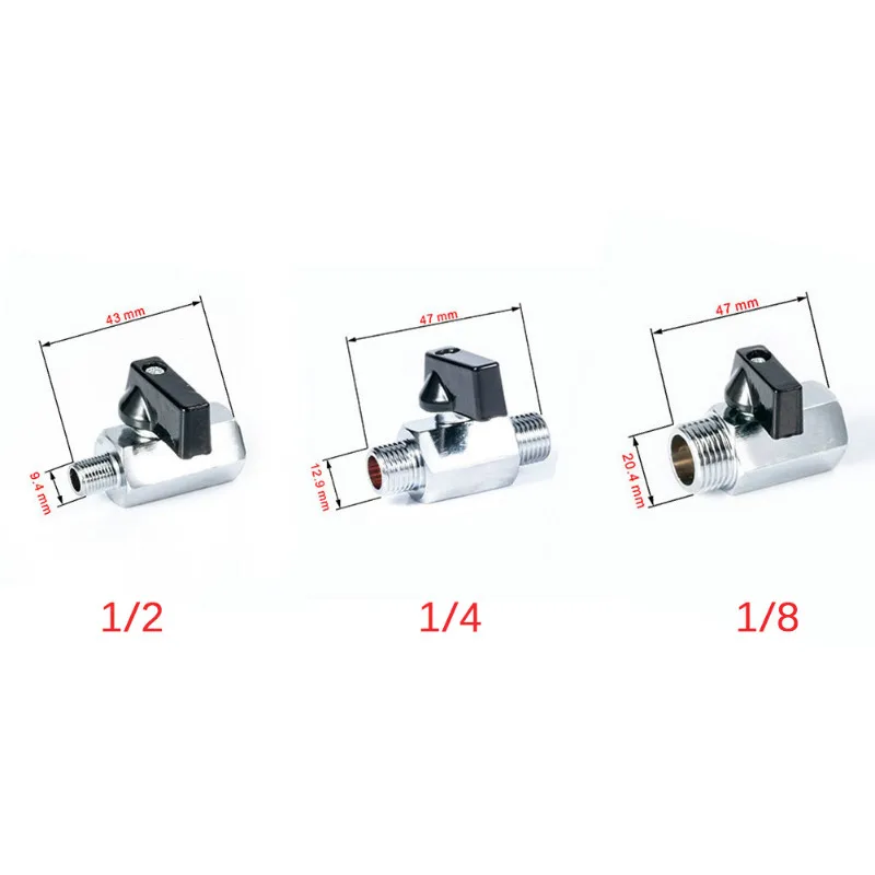 Высококачественный многофункциональный мини латунный шаровой кран 1/2 1/4 дюйма 1/8