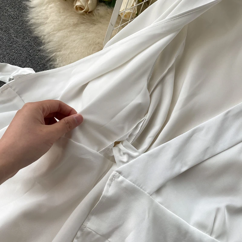 Летнее сатиновое платье 2020 новые асимметричные платья с коротким рукавом и