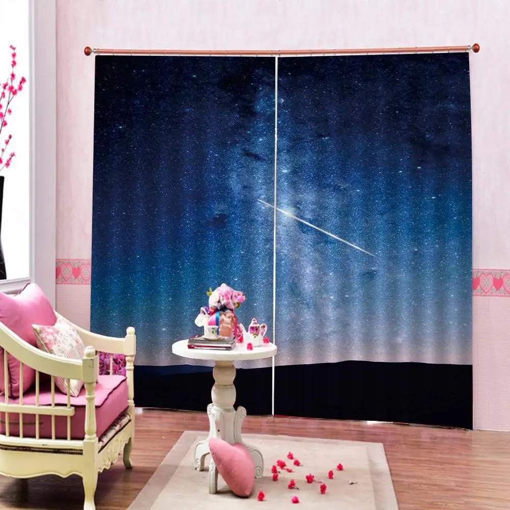 

Custom Modern Blackout Window Curtains for Living Room Bedroom meteor with Stars Curtain Sunshade curtains