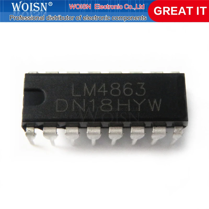 Двухсторонний аудио усилитель LM4863D LM4863N LM4863P LM4863 DIP16 IC в наличии 5 шт./лот - купить по