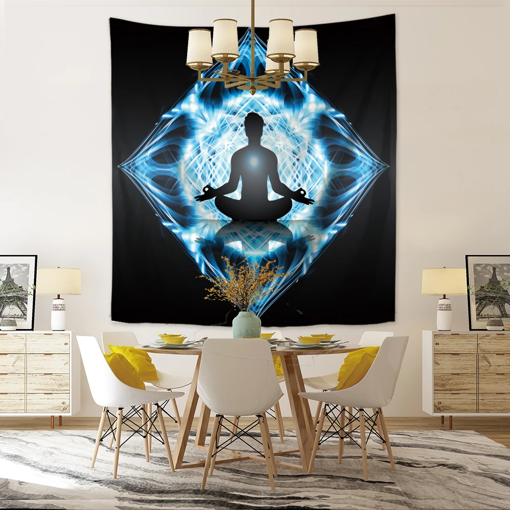 Silstar Tex Indian Buddha 7 Chakra Tapestry Witchcraft Supplies Wall Cloth Tapestries Home Decorative Size | Дом и сад