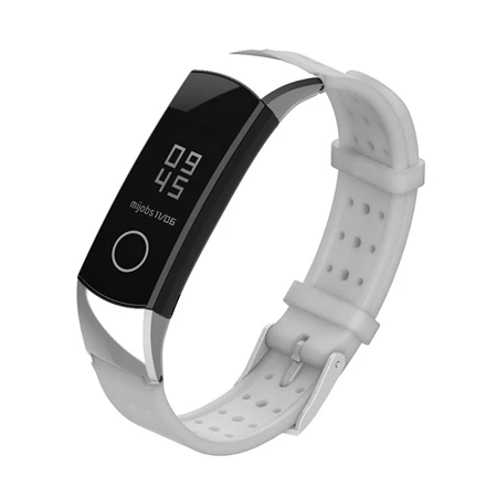 gray Mijobs для Honor Band 3 4 металлический ремешок для huawei Honor Band 2 Pro B19 B29 Band 3 браслет силиконовый металлический ремень с пряжкой - Цвет: gray