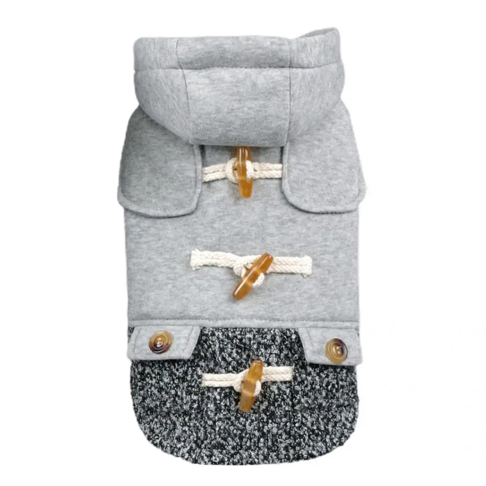 

Cotton Stylish Patchwork Buttons Pets Costume Warm Dog Sweatshirt Breathable for Autumn