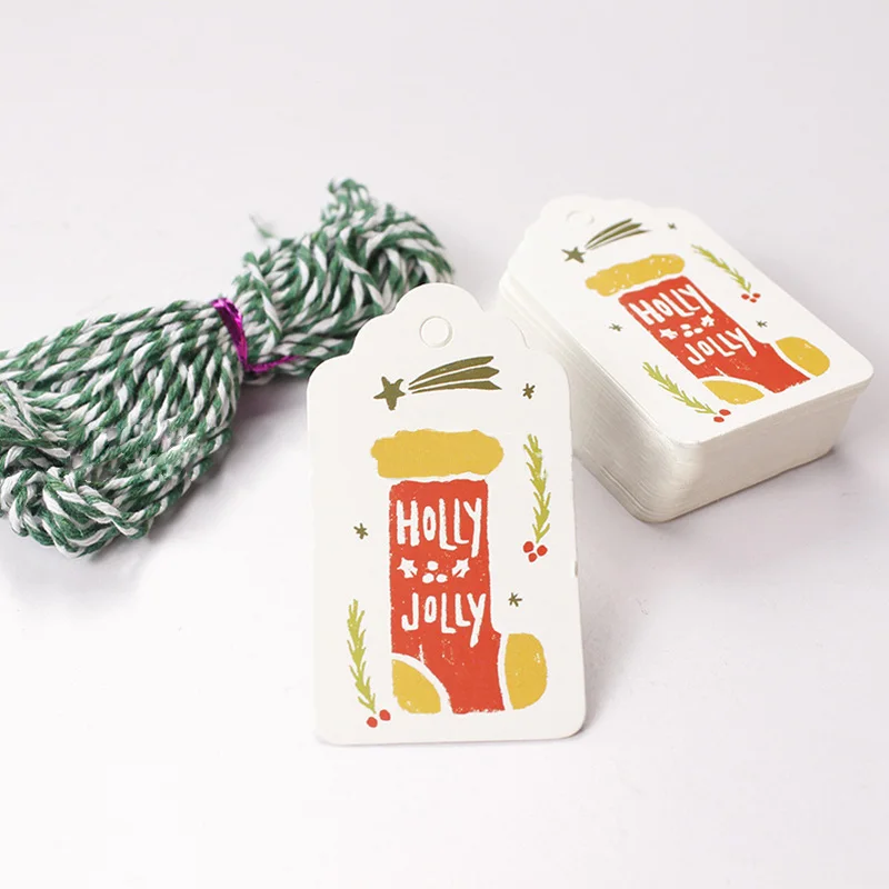50Pcs/lot Christmas Tag Multi-Style Kraft Paper Tags Handmade DIY Crafts Hang Gift Wrapping Supplies Labels For | Дом и сад