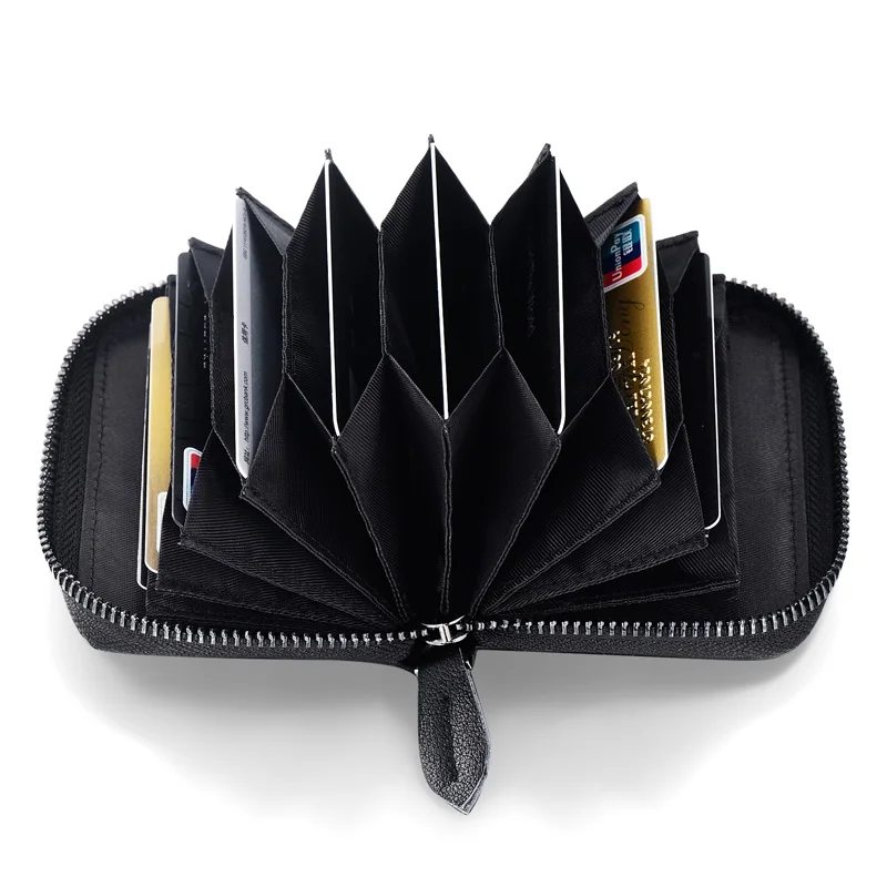 rfid card holder women genuine leather mens wallet business credit card holder men wallet card case coin purse man zippe pocket free global shipping