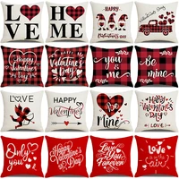 love valentines day pillowcase cushion cover 18x18 inch red printed farmhouse decorative pillowcase