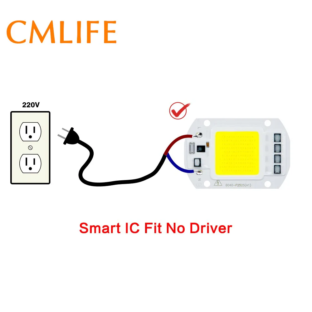 Светодиодный светильник COB Чип Smart IC нет необходимости в драйвере 220 В лампада