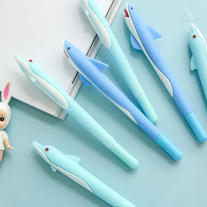 48PCS Dolphin Style Silica Gel Pens Student Creative Cute Cartoon Pen Office Signature Pen kawaii school supplies stationery