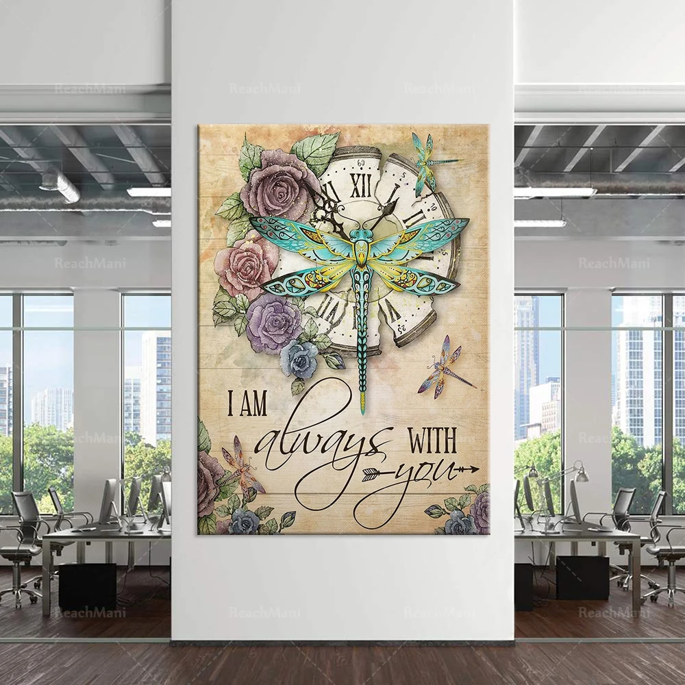 

Dragonfly canvas poster I will always be with you poster canvas style poster poster wall art printing home life decoration