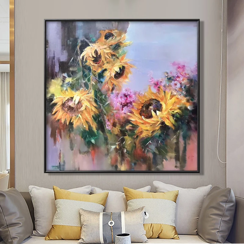 100% ручная роспись абстрактный цветок искусство Масляная живопись на холсте