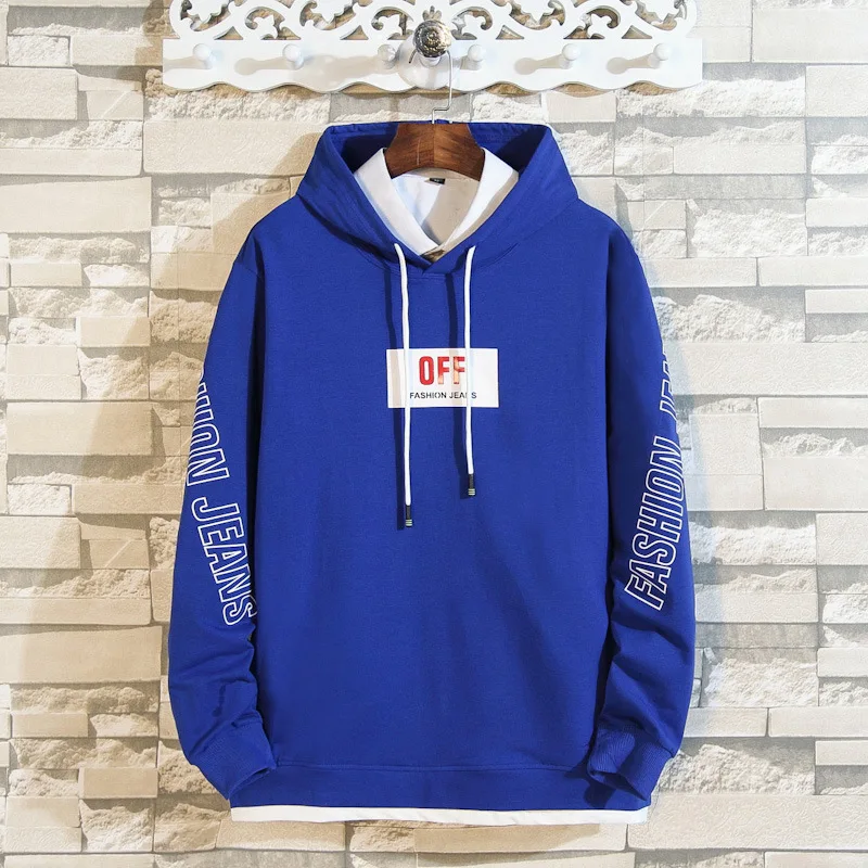 

Autumn new men's fattening plus size print casual hooded sweater fashion men's fat Top Boys' student coat