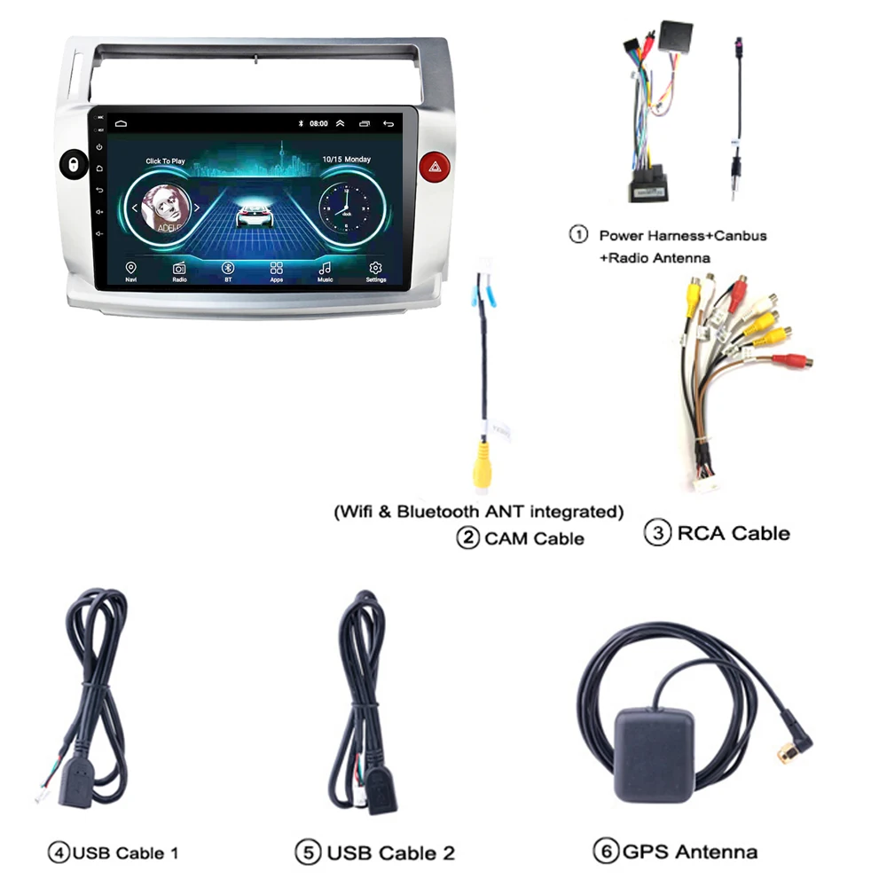 Автомагнитола для Citroen C4 C Triomphe Quatre 2004 2009 головное устройство GPS navi поддержка