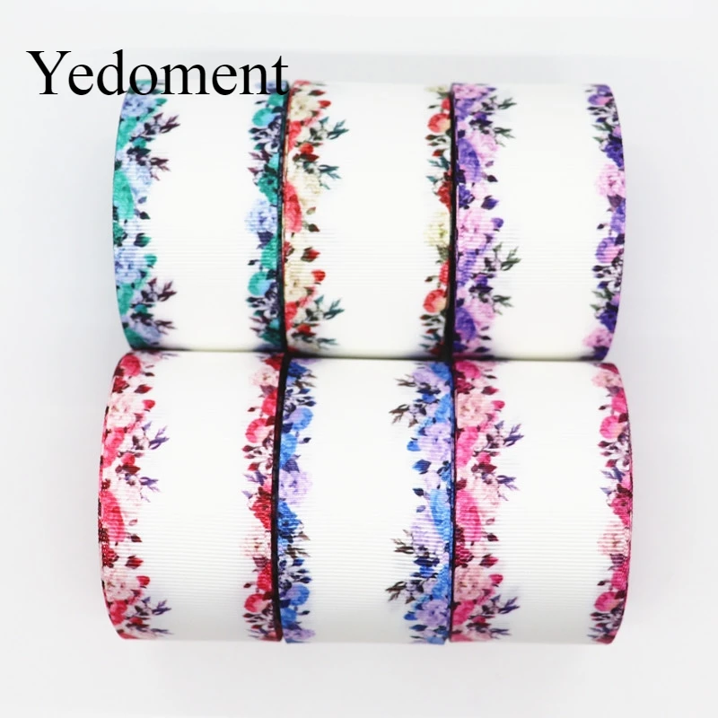 

10 ярдов, корсажные ленты с цветочным принтом, 1,5 дюйма, 38 мм, для бантов для волос, материалы ручной работы «сделай сам» Y19082003
