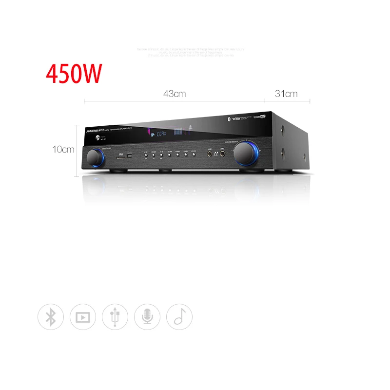 KYYSLB 450 Вт 750 Вт 220 В H-8002 4,0 Bluetooth усилитель HDMI потеря домашнего кинотеатра 5,1 канальный цифровой усилитель Kara OK волокно коаксиальный