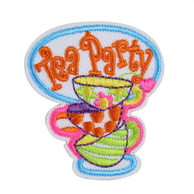 Красивые вышитые значки цветные нашивки для чайвечерние 3D детская одежда
