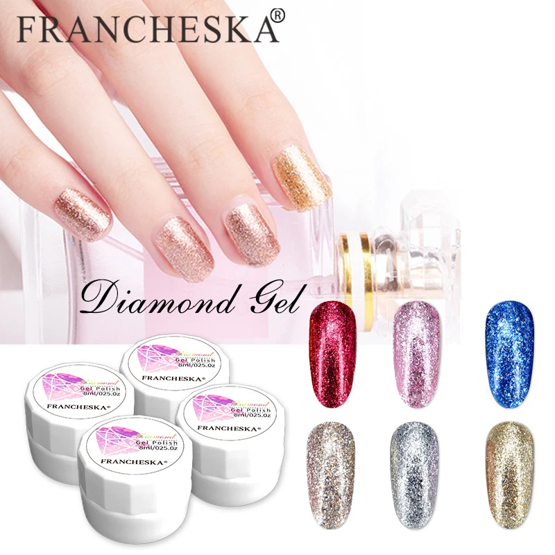 Блестящий Платиновый гель франшеска блестящий фосфор светящееся порошковое