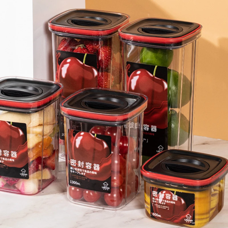 

Plastic Food Preservation Sealed Container Kitchen Cereal Storage Container Clear Box for Snacks Storage