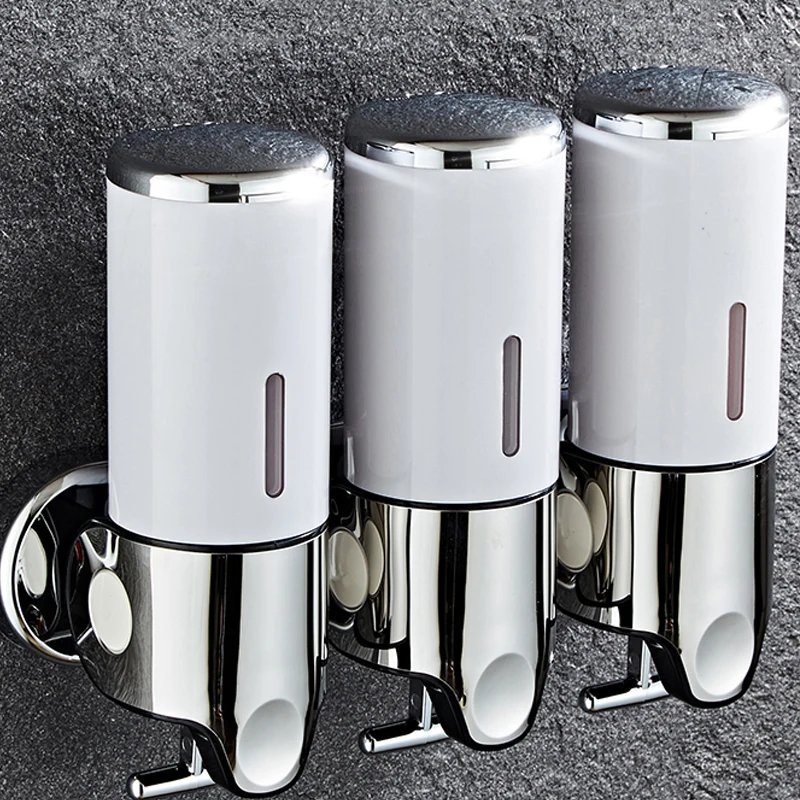 wall suction high quality hotel hand sanitizer shower gel dispenser manual push foam soap liquid collector bathroom supplies free global shipping