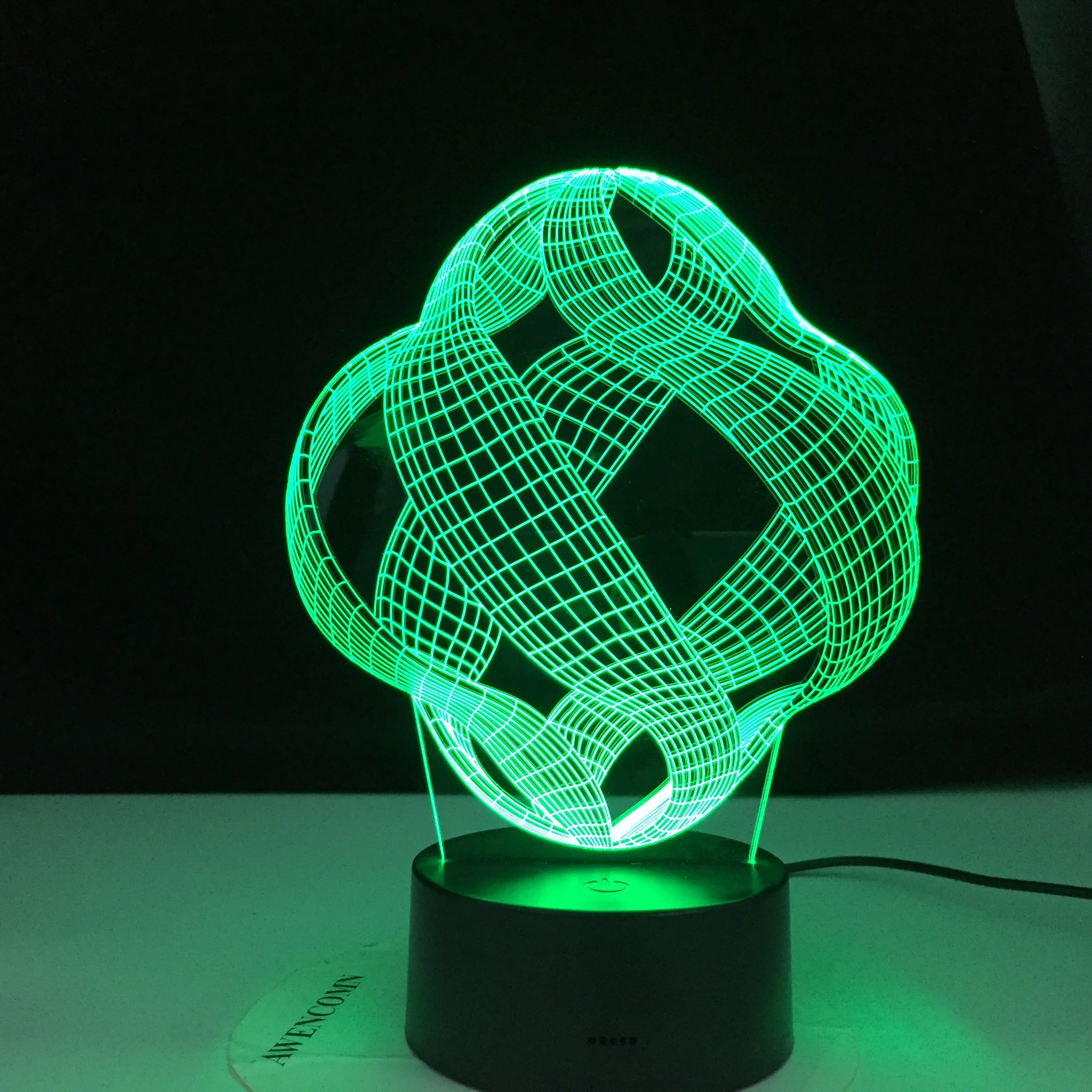 Абстрактная 3D лампа светодиодный 7 цветов украшение для зрения сенсорная