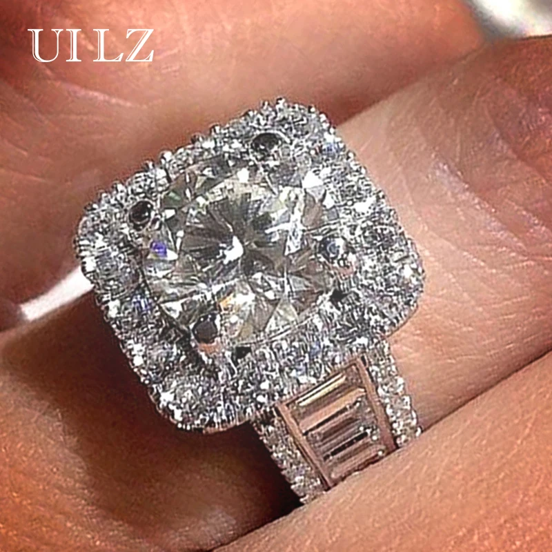

Uilz Gorgeous Bridal Engagement Finger Ring Dazzling Handmade AAA Zircon Eternal Promise Rings Promised Jewelry for Lover