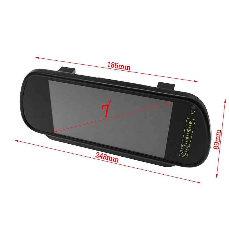 Универсальный 7 дюймовый автомобильный TFT LCD Цвет широкий Экран зеркало заднего