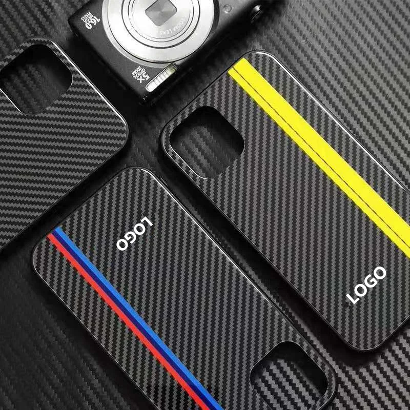Автомобильный чехол для телефона из углеродного волокна Bmw Benz Sline защитный iPhone 12