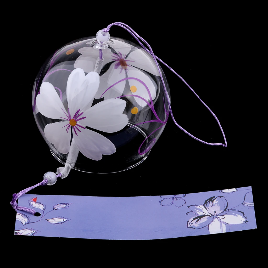 Japanese Culuture Glass Wind Bell Furin Chimes Home Hanging Decor | &amp Decorations
