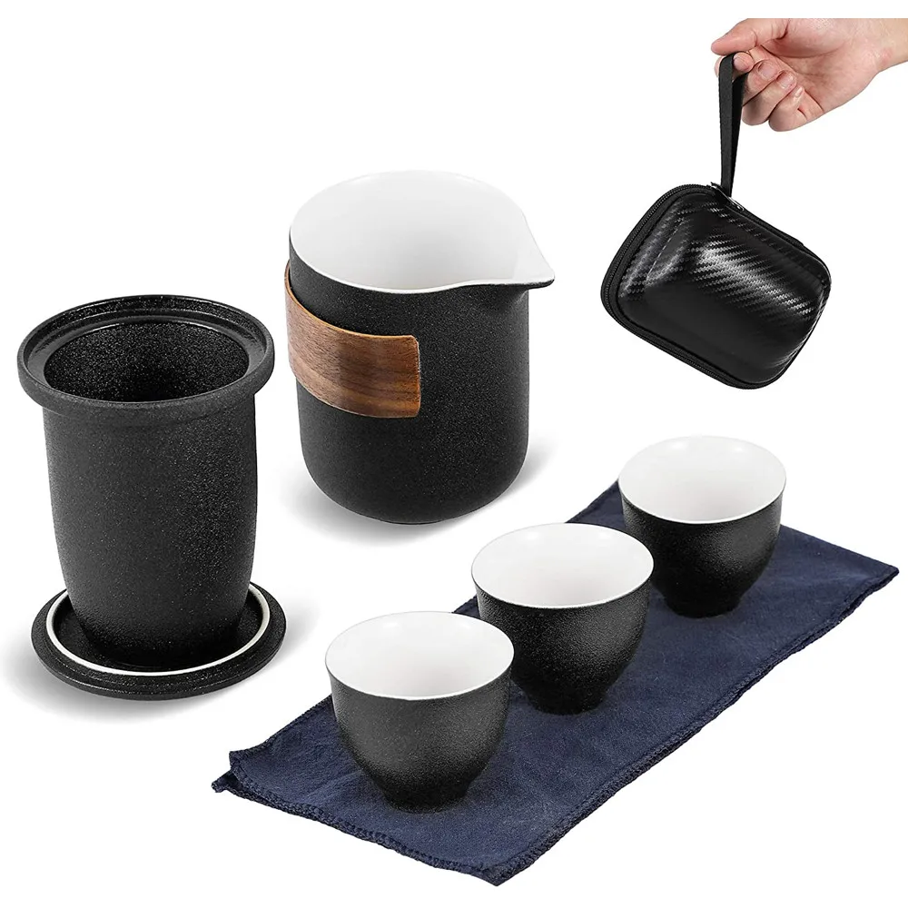 Новинка портативный дорожный чайный набор из 5 предметов в пакете Керамический