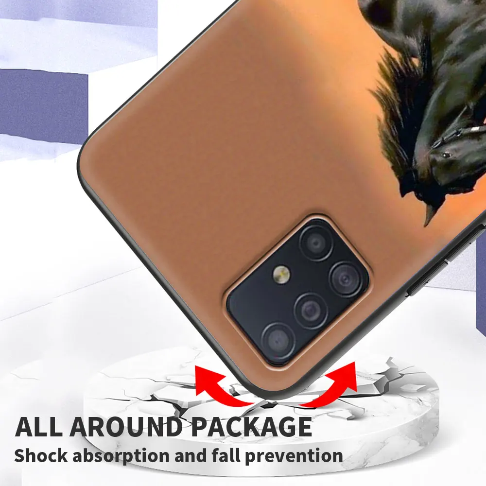 Case For Samsung A71 A52 A51 A91 A72 A42 A41 A32 A31 A21s A21 EU A12 A11 A02 A02s Cover Fundas Shell Running Horse Animal