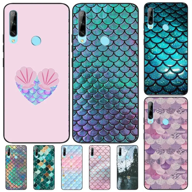 LJHYDFCNB Блестящий чешуйчатый чехол для телефона с изображением русалки и рыбы DIY