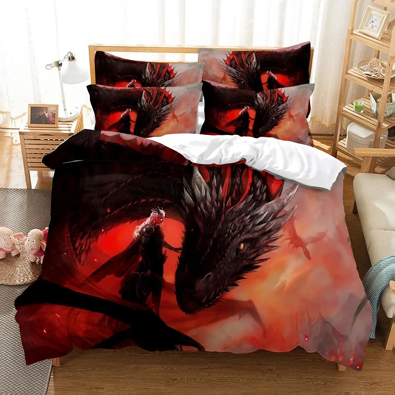 

Fiery Dragon Bedding Set Duvet Cover Set 3d Bedding Digital Printing Bed Linen Queen Size Bedding Set Fashion Design