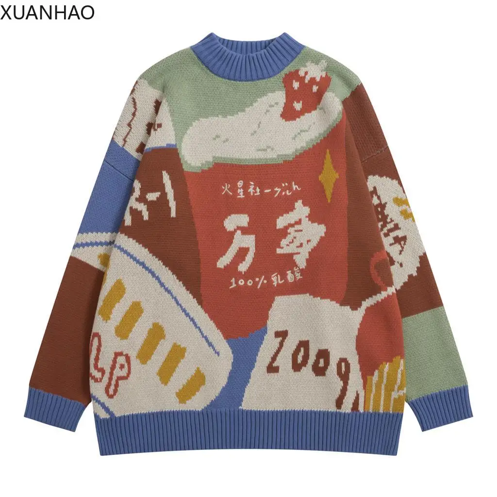 XUANHAO Harajuku оригинальный дизайн женские толстые теплые свитера с длинным рукавом