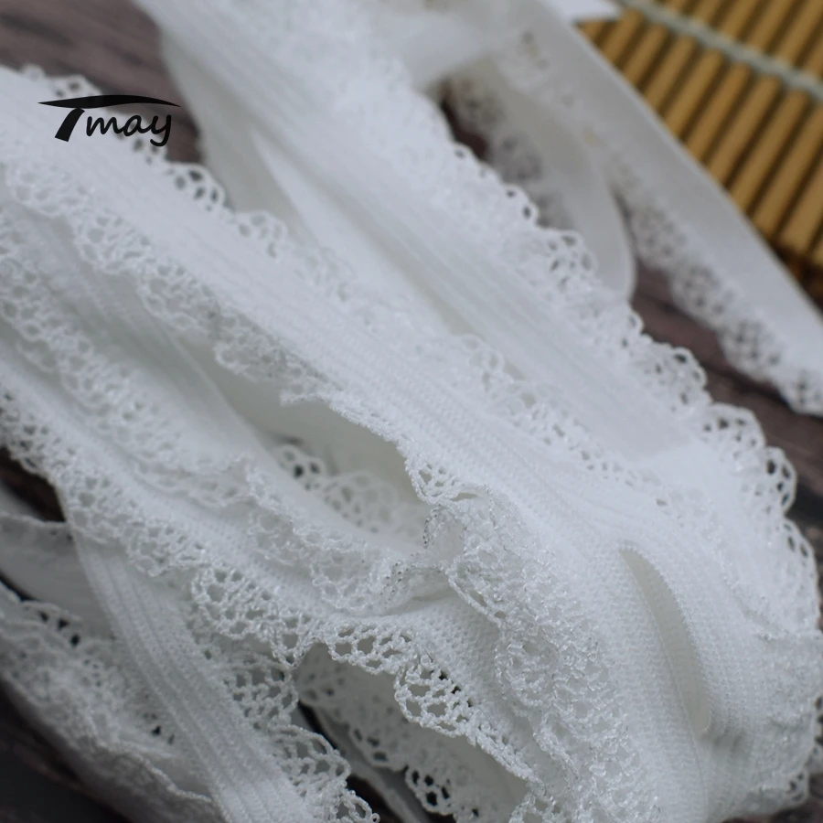 #1597 эластичные ленты с классическим рисунком белая Резиновая лента оборками