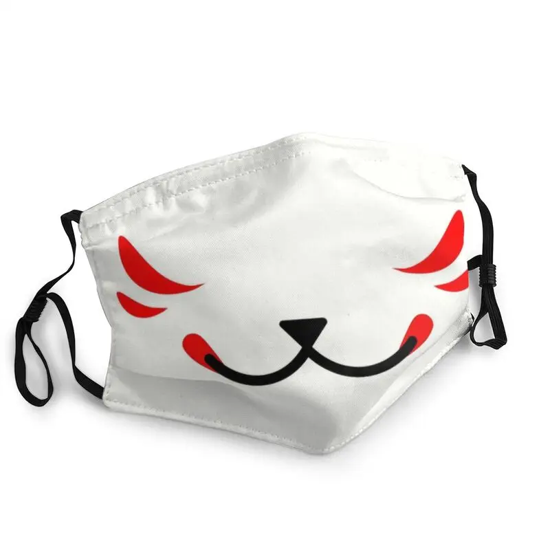

Japanese Kitsune Fox Mask Anti Haze Dustproof Non-Disposable Face Mask Protection Cover Unisex Respirator Mouth-Muffle