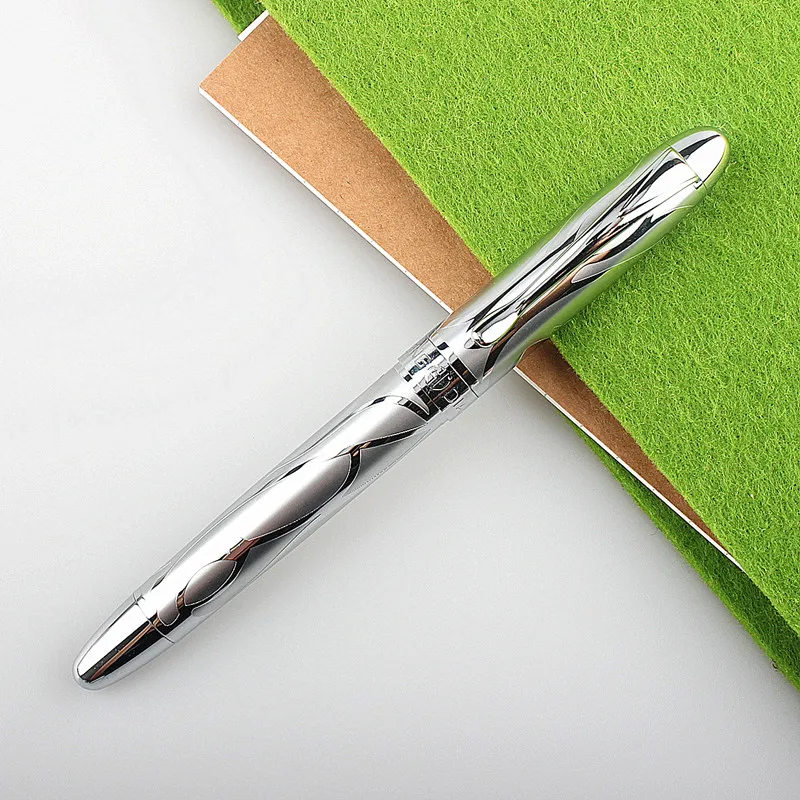 Перьевая ручка EF/F/Nib, металлическая нержавеющая сталь, серебристая, отличное письмо, Подарочная чернильная ручка для бизнеса и офиса