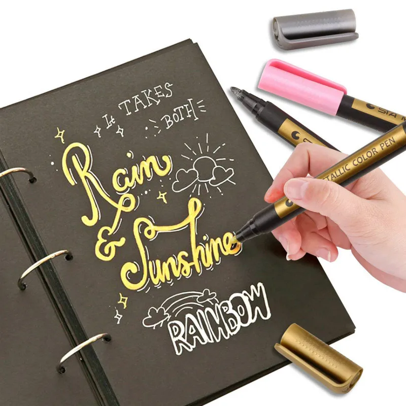 10 цветов/партия металлические маркерные ручки кисть ручка для рок-живописи